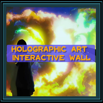 Holographic art interactive wall